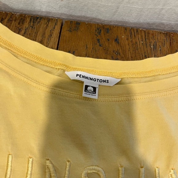 Yellow “SUNSHINE” Tee - Penningtons - Size 1X - Picture 2 of 7